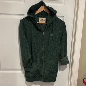 Hollister Forest Green Full-Zip Hoodie